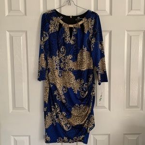 Thalia Sodi Embellished Faux Wrap Dress